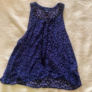 FOREVER21 purple & black flower top (size S)